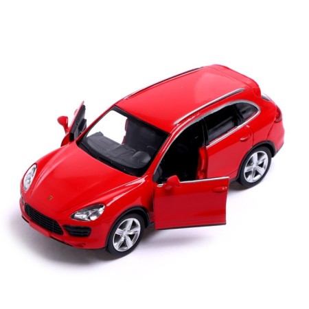 Metal machine Porsche Cayenne Turbo, 1:32, doors, inertia, red color open-2