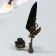 Feature handle set with interchangeable feathers+stand+ink+wax+print 26x12x4 cm