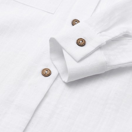 Рубашка для девочки KAFTAN Linen, р.32 (110-116см) белый-8