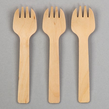 Wooden forks, 11 cm, 12 pcs-1