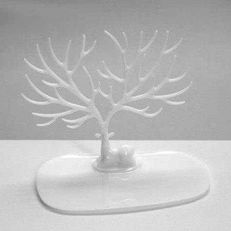 Stand for jewelry "Deer Mini", 16 × 16 × 44.5 cm, rectangular base, white color-2