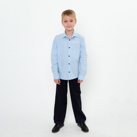 School shirt for a boy, blue color, height 146 cm-2