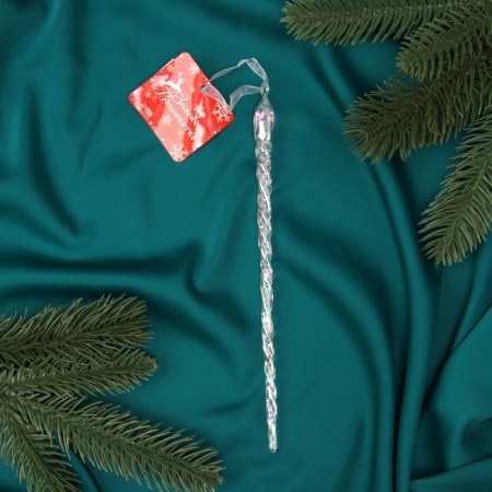 Christmas tree decoration "Washed icicle" 23x1 cm, transparent-2