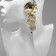 Earrings hanging "flower" catlaya, color gold, 10cm