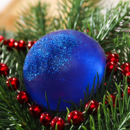 Handmade soap "New Year" perfumed, blue, 50 g-1