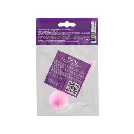 Eromantica Pansy vaginal ball, 3.5 cm, silicone, pink color-7
