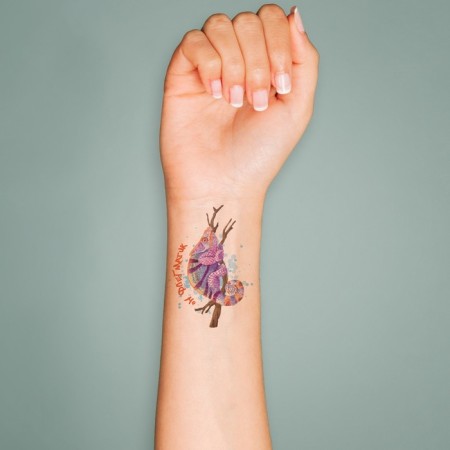 Tattoo on the body color "watercolor. Chameleon" 6x6 cm-2