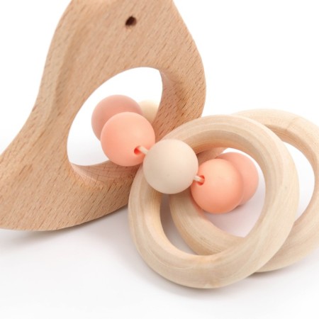 Bird teether with elastic and wooden elements-2