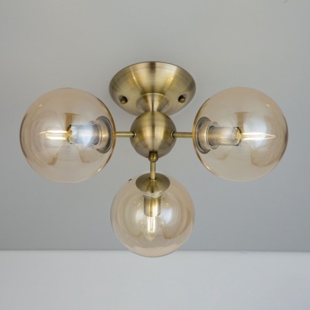 Ceiling chandelier CITILUX “Tommy” CL102133, 46x46x23.5 cm, 3x40W, E14, brown color-4