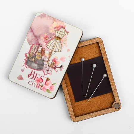 Magnetic needle "sewing accessories", 8 × 5.5 cm, white color-3