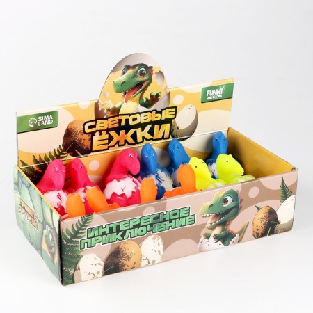 Bloody rubber hornet light "dinosaurus", MIX color, in showbox-6
