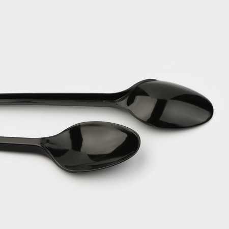 A spoon of a teaspoon plastic disposable black "standard", 12.5 cm-2