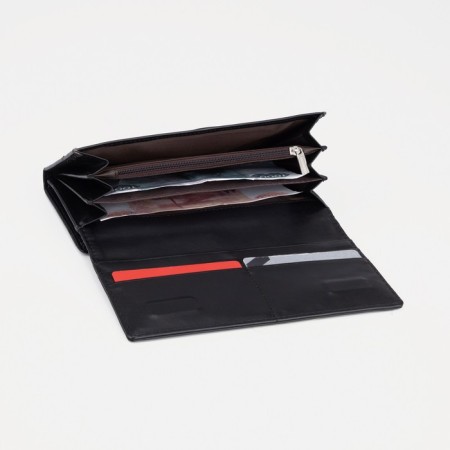 Women's wallet on magnets, black color-4