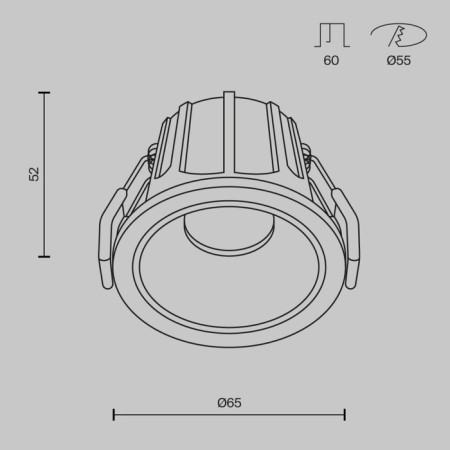 The built-in lamp Technical DL043-01-10W3K-D-RD-W, LED, 10 W, 65x65x52 mm, 500 lm, 3000k, white-9