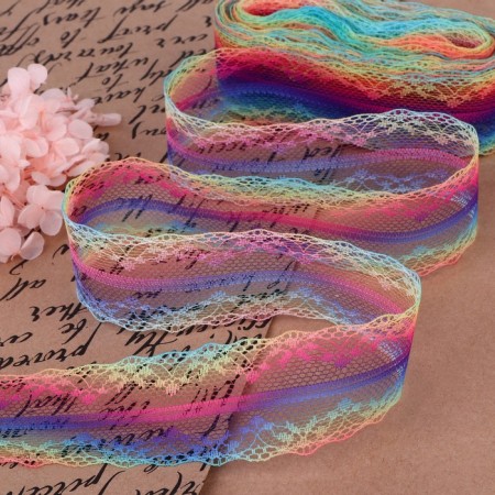 Lace kapron "Rainbow Wave", 35 mm × 10 ± 1 m, color multi -colored No. 2-2