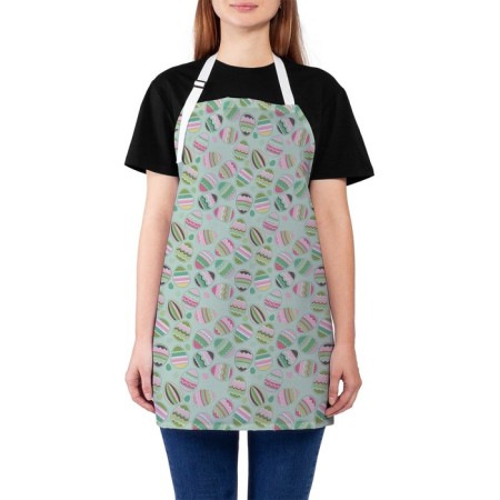 Apron of a kitchen with a photo print "Striped Eggs", adjustable, size OS