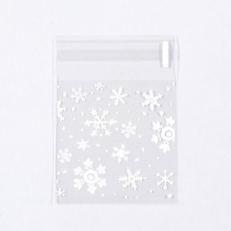 BOPP package with sticky tape, "snowflakes", 7 x 7+3cm-2