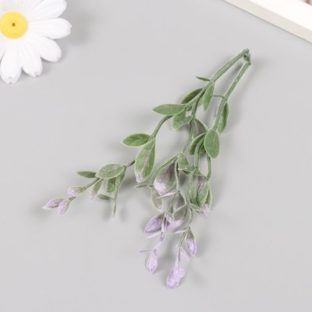 Artificial plant for creativity "Ficus leaves" set 6 pcs purple tips 12 cm-3