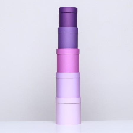 Set of round boxes 5 in 1 "lavender" 20 x 20 - 15 x 15 x 15 cm-2