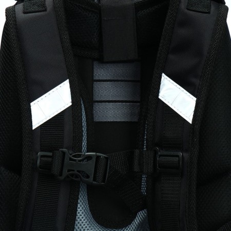 School backpack 38 x 30 x 16 cm, ergonomic back, stavia "monochrome", black-11
