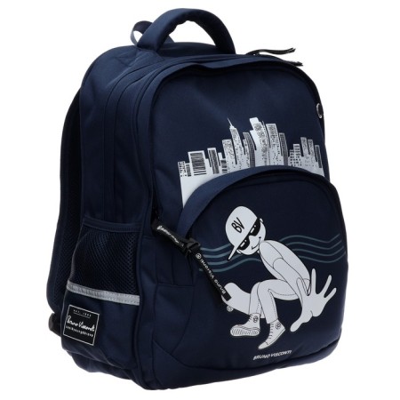 School backpack Bruno VisConti "City Engine", 40 x 30 x 19 cm, ergonomic back, pencil case as a gift-3