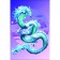 Diamond embroidery with partial filling on the canvas "Heavenly Dragon", 20 x 30 cm