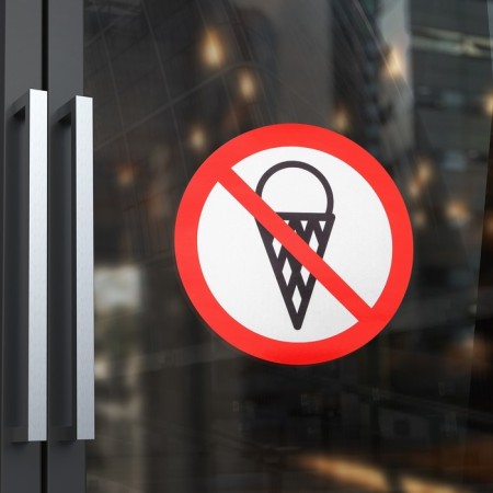 Sticker sign “With food”, 18 × 18 cm-1