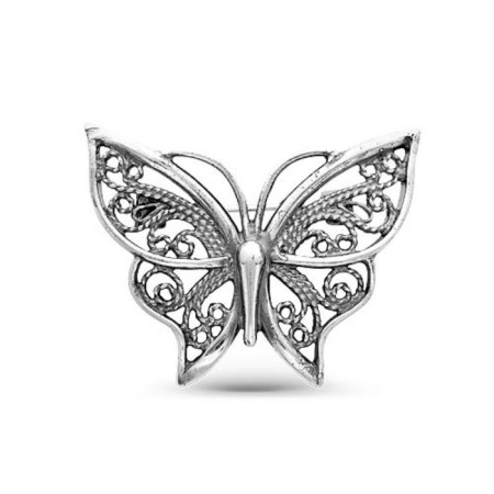 Brooch "Butterfly" carved, echoing with oxidation