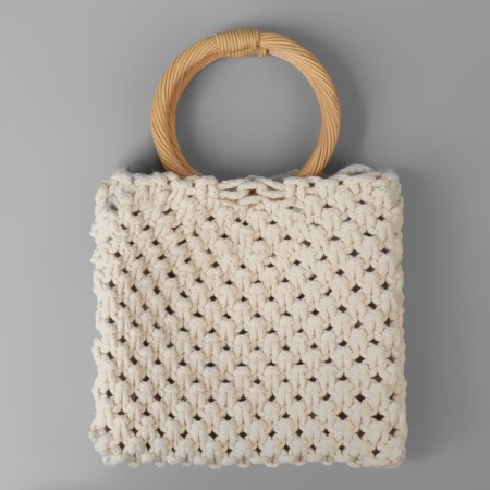 Handles for the bag are wooden, wicker, d = 10.2 / 12.5 cm, 2 pcs, beige color-3