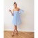 Dress with open shoulders MIST, size 48, blue color
