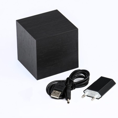 Clock - an alarm clock electronic "digit" with a thermometer, wooden, 6.5 cm, aaa, USB-4