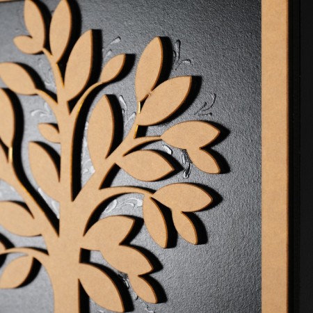 Keywood tree "tree" black, mirror 6x22.3x29.5 cm-5