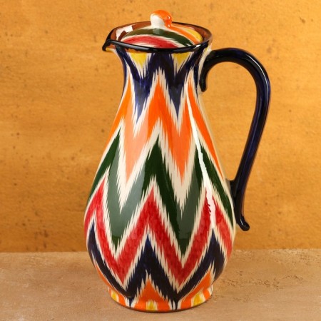 A jug for water and cold drinks Rishtan ceramics "Atlas", 1.7 l, with a lid-1