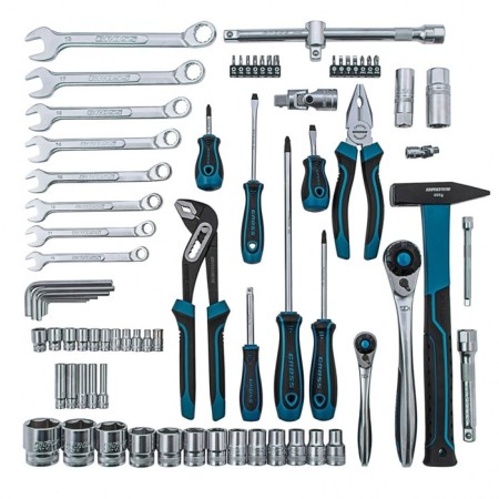 Tool set GROSS 14156, 76 items, 120 teeth, CRV 1/4 ", 1/2"-3
