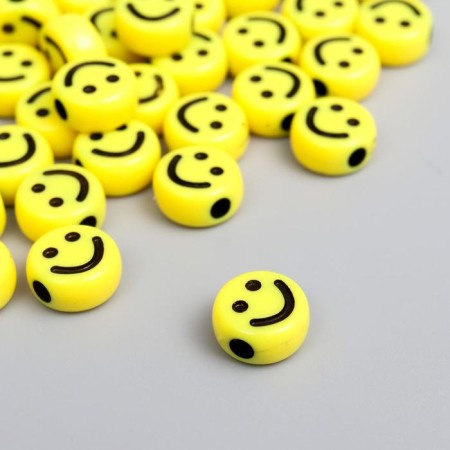 Beads for creativity Plastic "Yellow Smile" Circle set 20 g 0.5x1x1 cm