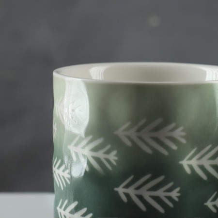Ceramic Forest mug, 350 ml, white color-3