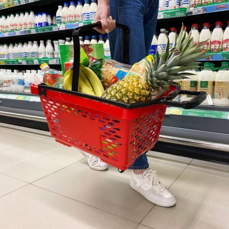 Basket-body on 4 wheels are plastic, 28 liters, with 2 plastic handles, red color-3