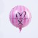 Shard foil circle 18 "Happy Birthday", pink color, with a substrate