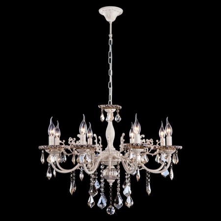Elisha 8x60W E14 chandelier white with gold