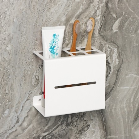 Holder for dental brushes "Loft Art", 13 × 7.5 cm, white color-5