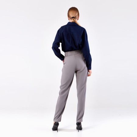 Women's pants Minaku: classic color gray, river 52-3