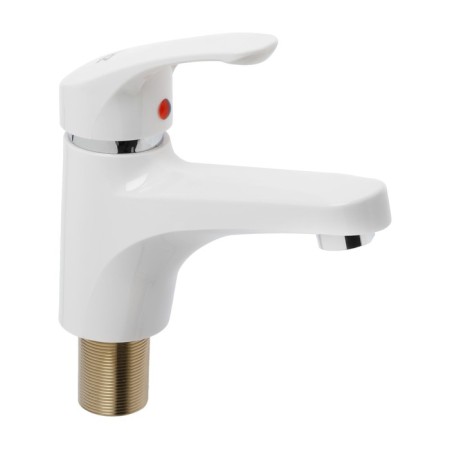 Zein Z3655 sink mixer, single-leaf, pouring height 9 cm, ABS plastic, white