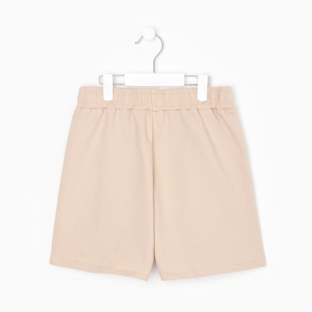 Suit for a girl (T -shirt/shorts), milk color, height 134 cm-10