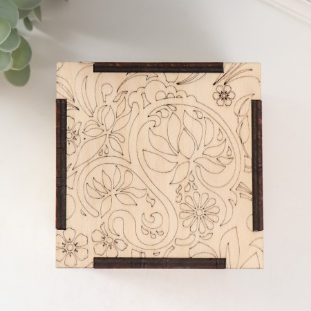 Casket-KUB for mural "monogram" 10.7x10.7x10.7 cm, plywood 6mm-2
