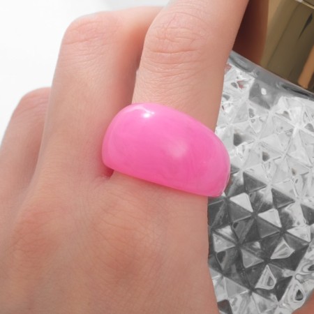Ring "volume", pink color, 17 size-1