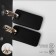Earrings metal "rectangle" plate, golden-black color