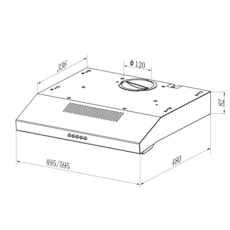 Lex S 500 White, flat, 440 m3/h, 3 speeds, 50 cm, white-4
