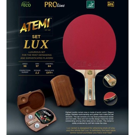 A set for table tennis ATEMI Lux: 1 racket, case, 2 goals-2
