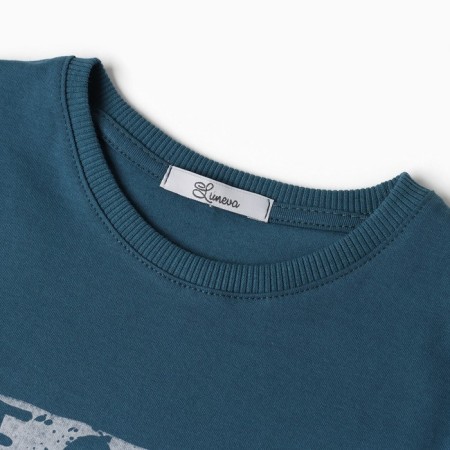 T -shirt for a boy, emerald color, height 134 cm-1