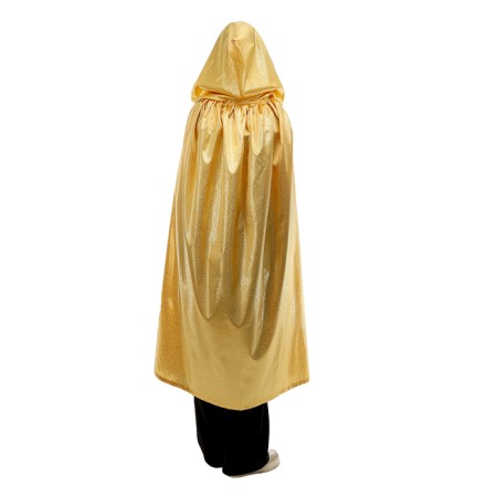 Carnival cloak adult, satin, color gold with curl length 120cm-3